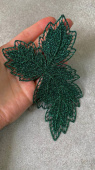 Декоративный пришивной элемент D&G "изумрудный лист", размер 9*15 см Италия ПИИ/9/56448