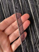 Кант с монилью (металл цвет серебро 2 ряда) на чёрной органзе, ширина 1,2 см ККЧ/12/60615