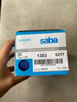 Нитки №30 AMANN group Saba цвет насыщенно-синий (полиэстер, намотка 300 м) арт 30/1303 по цене 280 руб./штука