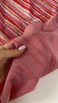 Трикотаж принт Missoni (вискоза 50%, полиэстер 25%, люрекс 25%), оттенки красный/розовый, ширина 160 см Италия МИР/160/56466 по цене 5 147 руб./метр