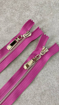 Молния разъёмная длина 80 см цвет фуксия, звено Т6 металл цвет серебро МКФ/80/56650 по цене 580 руб./штука