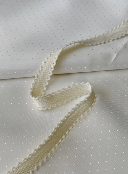 Тесьма сливочного цвета с волнистым краем (полиэстер), ширина 1,5 см ТКС/15/61702 по цене 209 руб./метр