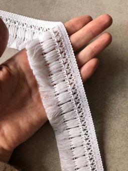 Тесьма белая (хлопок), ширина 4,5 см Италия ТИБ/45/88001 по цене 310 руб./метр