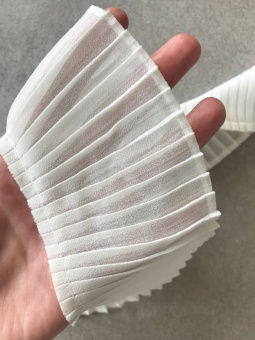 Плиссе молочного цвета (полиэстер), ширина 7 см ПКМ/70/22760 по цене 385 руб./метр