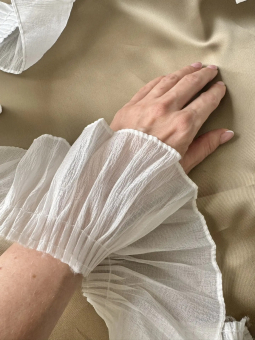 Плиссе молочного цвета, легкое ширина 10 см ПКМ/10/61250 по цене 385 руб./метр