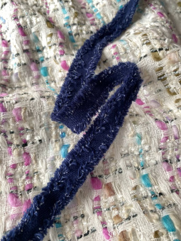 Тесьма-бахрома темно-синего оттенка (хлопок), ширина 1,9 см ТКС/19/60636 по цене 155 руб./метр