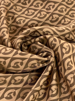 Вискоза жаккардовая карамельно-коричневая, ширина 150 см GUCCI Италия ВИК/150/61030 по цене 4 575 руб./метр