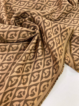 Вискоза жаккардовая карамельно-коричневая, ширина 150 см GUCCI Италия ВИК/150/61030 по цене 4 575 руб./метр