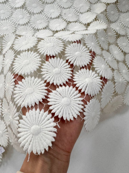 Macrame Lace Prada (хлопок 100%, плотный, формодержащий) молочного цвета, ширина 80 см Италия МИМ/80/56270 по цене 3 667 руб./метр
