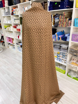 Вискоза жаккардовая карамельно-коричневая, ширина 150 см GUCCI Италия ВИК/150/61030 по цене 4 575 руб./метр