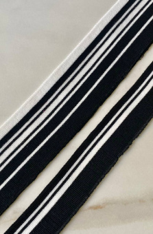 Подвяз черный с белыми полосами (комфортный мягкий полиэстер), размер 3,5*90 см ПКЧ/95/56248 по цене 295 руб./штука