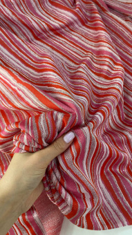 Трикотаж принт Missoni (вискоза 50%, полиэстер 25%, люрекс 25%), оттенки красный/розовый, ширина 160 см Италия МИР/160/56466 по цене 5 147 руб./метр